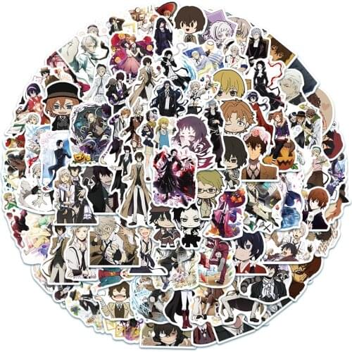 10/50/100pcs Bungo Stray Dogs Stickers Anime Sticker PVC Graffiti Decals Suitcase Luggage Guitar Car Waterproof for Kids Toys
