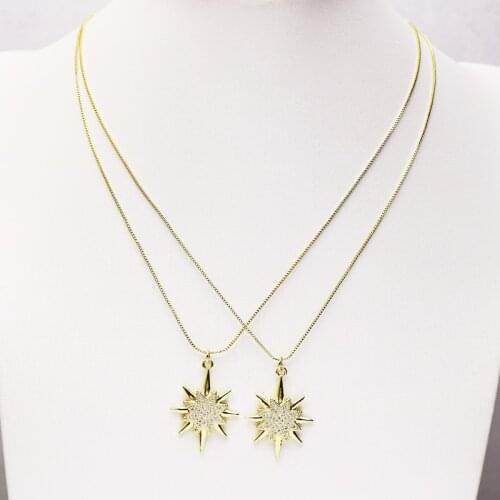 10 Pcs Tiny star pendant necklace zirconia pendant Boxes chain accessories for women necklace for women New design 7364