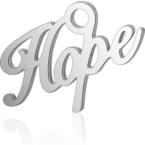 10pcs/lot 9*14mm Stainless Steel Hope Letter Pendant Bracelet Charms DIY Jewelry Making Handicraft Accessories Wholesale