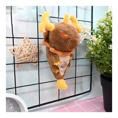 14cm Anime Genshin Impact Zhongli Dragon Theme Cosplay Cute Mini Plush Stuffed Dolls Keychain Keyring Bag Pendant Toys