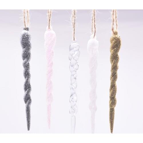 5/10pc Gold Silver Christmas Tree Pendant Hanging Icicle Ornaments Ice Edge Home Garden Decoration Xmas Tree Adornments Supplies