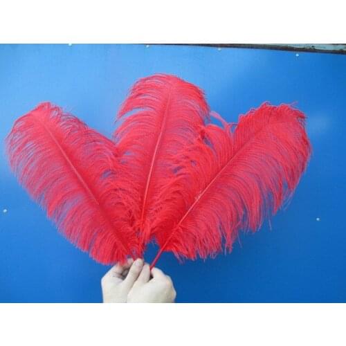 Manufacturers sell 50 pcs high quality red ostrich feathers 20-22 inch 50-55 cm Wedding decoration