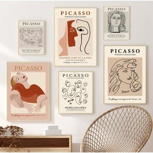 Picasso Abstract Woman Face Pigeon Modern Museum Wall Art Canvas Painting Posters And Prints Wall Pictures For Living Room Decor
