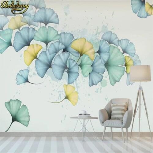 Beibehang Custom Watercolor ginkgo leaves Mural Wallpaper Home Decor Landscape 3D Photo murals Wallpaper For Living Room Bedroom