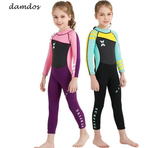 Bikini 2019 Children One Piece Suit Girls Swimsuit Swimwear UPF50+ Kids Wetsuit Beach Dress Surfing Sun Jellyfish Bathing Suit