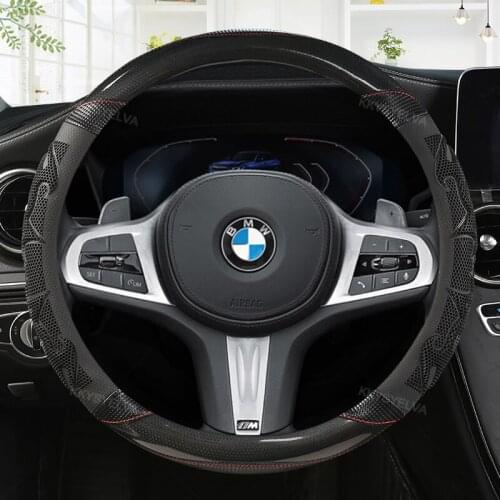 Car Steering Wheel Cover Carbon Fibre for BMW X1 X2 X3 X4 X5 X6 X7 e36 e39 e46 e53 e60 e63 e82 e87 e90 e91 Auto Accessories