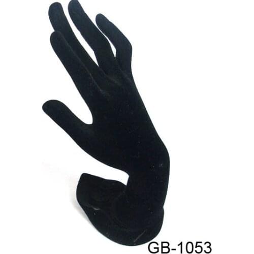 MOODPC Free shipping 9.5"h x 4.5"w x 3.5"d Black Resin Velvet Hand Jewelry Display Holder for Black Bent Velour Jewelry Hand