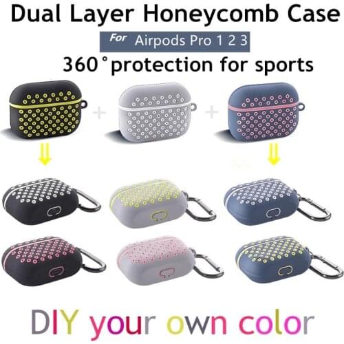 DIY dual layer case for apple Airpods Pro 1 2 cover case for air pod pro hybrid silicone material for airpod 2 accessories