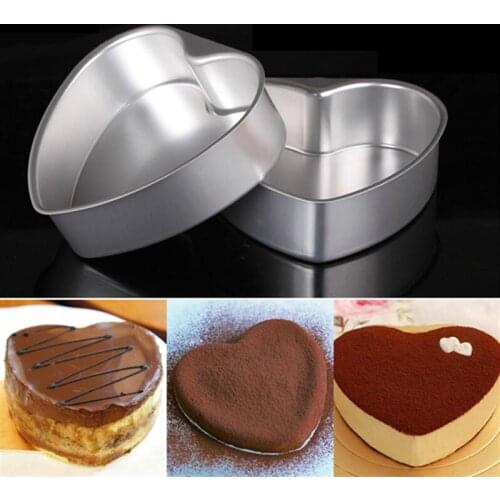 3/ 6/ 8 inches Heart Shaped Cake Pan Wedding Birthday Baking Tin Cheesecake Chiffon Mold with Removable Bottom