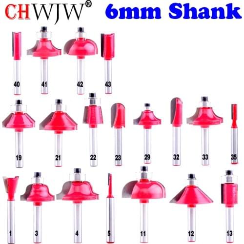1pc 6mm Shank CNC wood router bit Straight end mill trimmer cleaning flush trim corner round cove box bits tools Milling Cutter