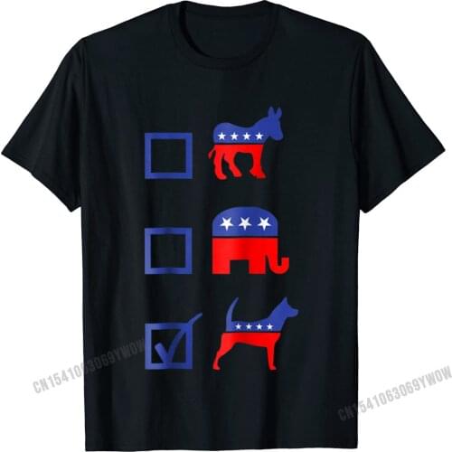 Democrat Republican Vote Dog T-Shirt Camisas Men Cotton T Shirt Custom Christmas Day Cheap Normal Top T-Shirts