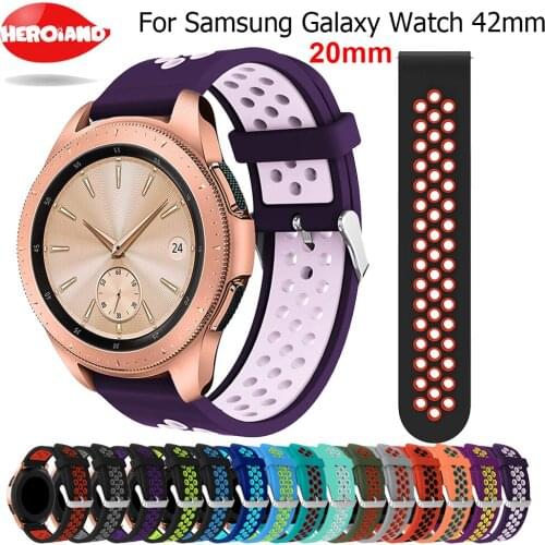 Hot 20mm Silicone Watchband for Samsung Galaxy Watch Garmin Amazfit Replacement Bracelet Watch Band Strap for Gear Sport S2 42mm