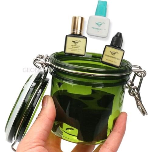 2020 NEW Black fashion Eyelash Glue Storage Tank Container Adhesive Stand Activated Carbon Sealed Storage Jar