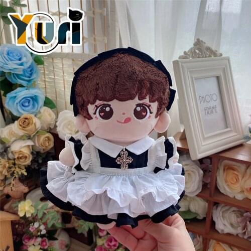 Doll Use Maid Outfit Kpop Star Idol Doll Clothes Clothing For 15cm 20cm Doll Toy Costume Cosplay Black White C XM