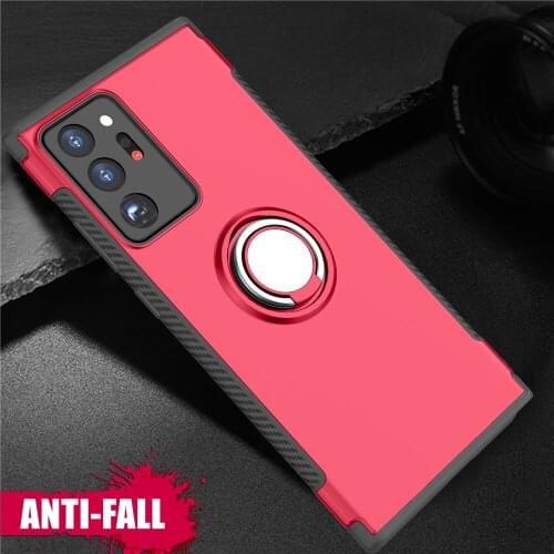 Magnetic Car Holder Cover For Samsung Note 20 Ultra 10 9 8 S20 Ultra Armor Ring Case For Galaxy S10 E S9 S8 Plus S7 Edge Funda