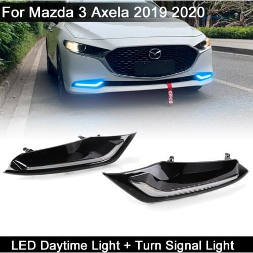 Multi Function White LED DRL Daytime Lamp Blue Night Driving Light Amber Turn Signal Light For Mazda 3 Axela 2019 2020