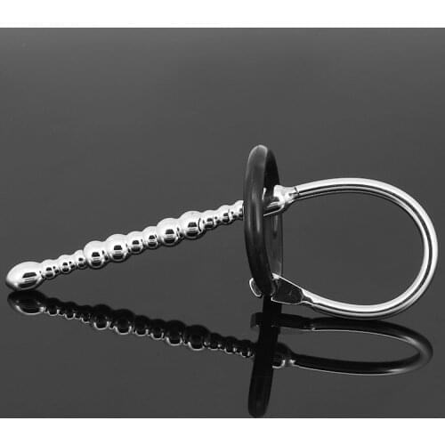 Happygo, Male Stainless Steel Solid Urinary Plug Beads Metal Catheter Rod Mens Fetish Sex Toys Adult Products Games 606