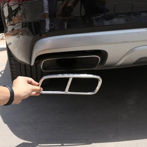 For Audi Q7 16-19 Stainless Black Silver 4M Car Rear Exhaust Tail Pipe Cover Trim Muffler High Quality Sticker Auto Accessories