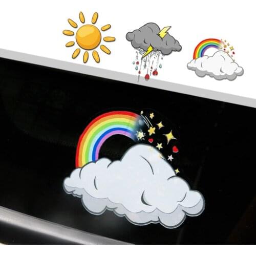 Weather Car Stickers Sunny Cloudy KK Vinyl Decals Rainy Window Slogan Rainbow Fuel Windshield JDM JEEP Deco Meterial PVC