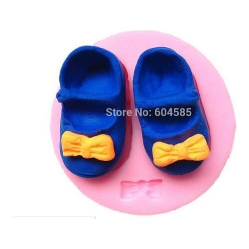 New Cute Baby Shoes Bow Silicone Cake Tools Mold Sugar Craft Cake Decoration