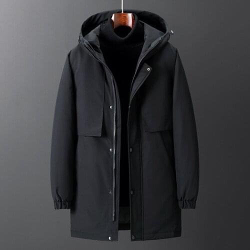 2021 New Thick Winter Mens High Qualtiy Jacket Clothing Hooded Mid-length Warm White Duck Down Coat Male Coats Puffer Jacket