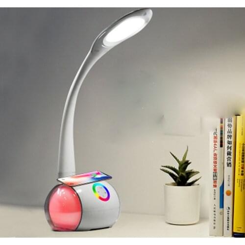 Office reading table lamp touch eye protection USB multi-function wireless charging portable bluetooth speaker led desk lamp