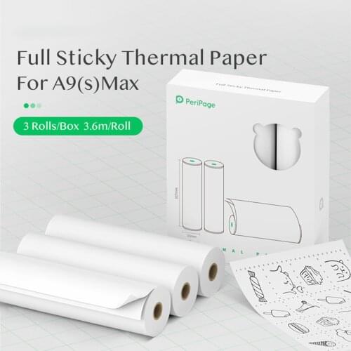 PeriPage 107x30mm Printable Sticker Roll BPA-Free Self-Adhesive Thermal Paper Sticky Paper for PeriPage A9 Max/A9s Max Printer