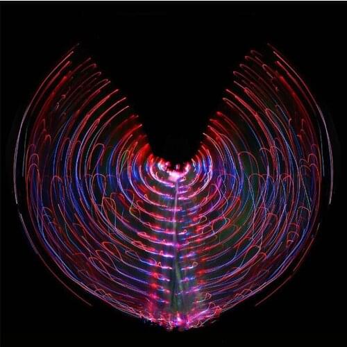 BC38 Ballroom dance led costumes luminous wings led cloak light women dress bar stage show wears led cloth party belly colorful