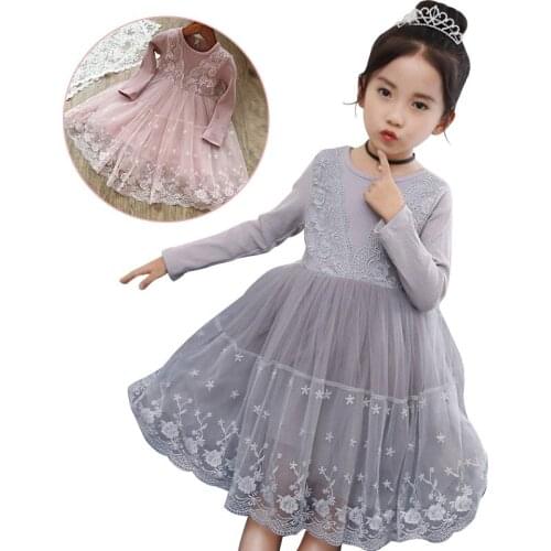 Baby girl dresses baby girl long-sleeved lace sweater net gauze dress girls puff skirt fashionable princess dress girl clothes