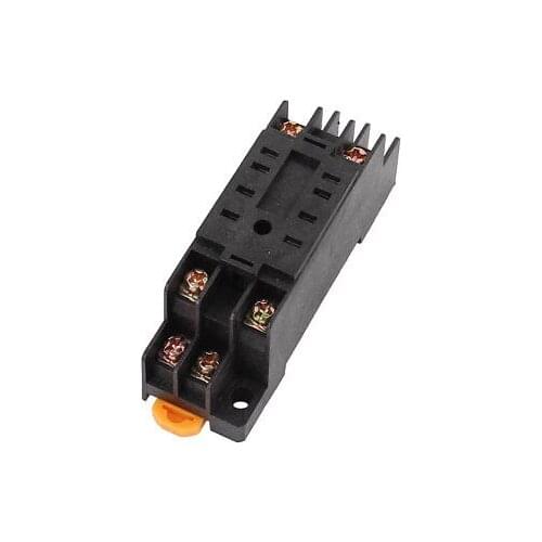 PYF08A 8 Terminal 35mm DIN Rail Mounted Power Relay Socket Base Holder