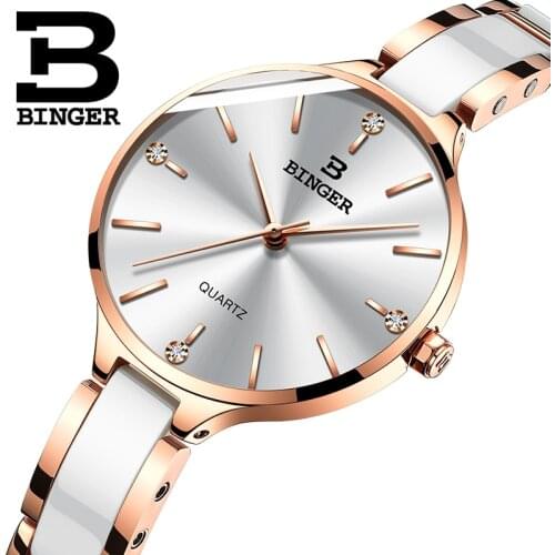 Switzerland BINGER Luxury Women Watch Brand Crystal Fashion Bracelet Watches Ladies Women Wristwatches Relogio Feminino B-1185-4