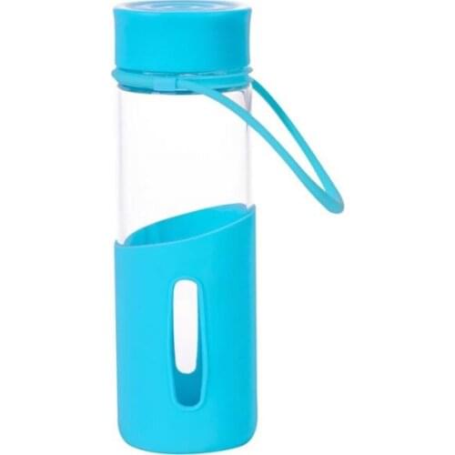 Slikon Handle, Glass Water Bottle of