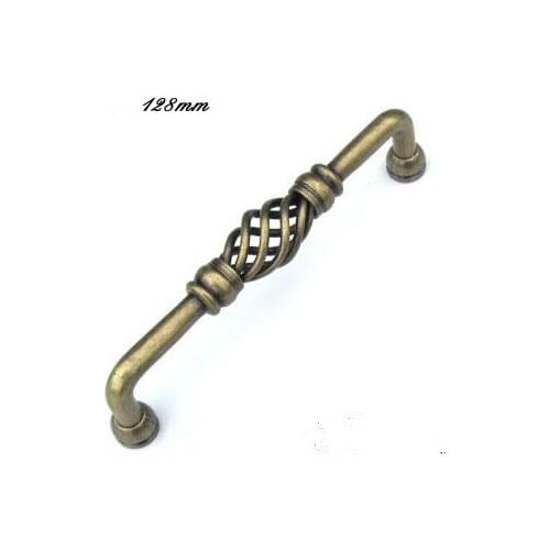 128mm bronze birdcage kitchen cabinet drawer handle pull antique brass birdcage dresser cupboard furniture door handle knob 5"