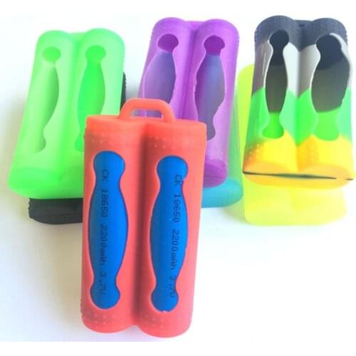 Silicone Sleeve 18650 Battery Cover Case For 2*18650 Batteries Protective Bag Pouch Power Bank 18650 Box Battery Holder DIY