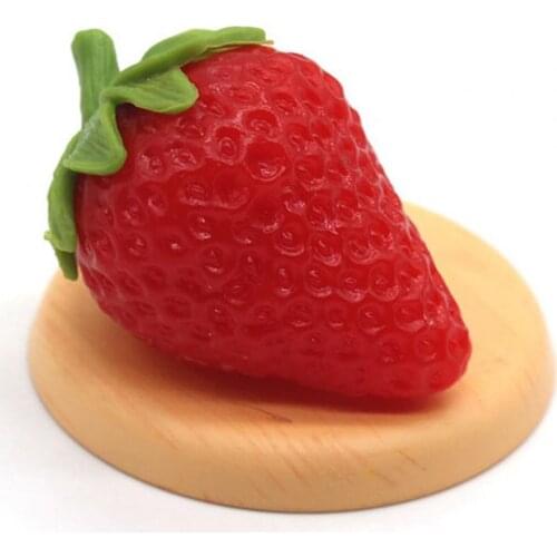 Cute Plastic Simulation Strawberry Couple Keychain Car Key Pendant Accessories