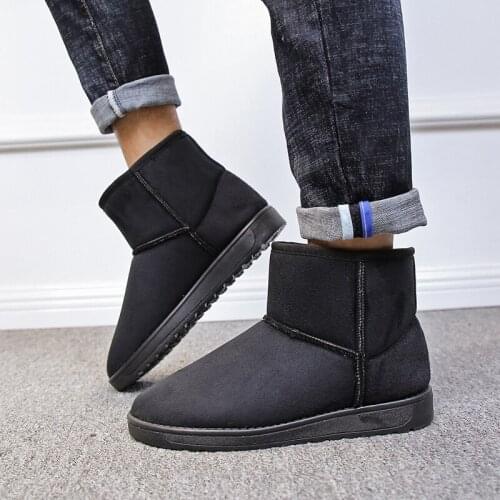 Warm Plush Snow Boots Winter Boots Slip on Ladies Shoes Low Heel Ankle Boots for Women Shoes Woman Zapatos De Mujer Plus Size 44