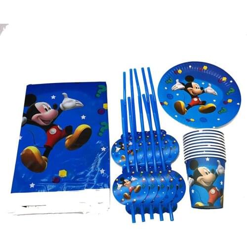 Mickey Mouse Party supplies The boy The cup, Napkins, Hat, The tablecloth, The flag Childs delight decoration
