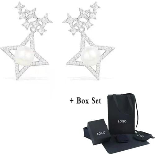 High Quality Jewelry Earrings New Starry Sky Pearl Series Platinum Fashion Crystal Earrings Ladies Jewelry Gifts