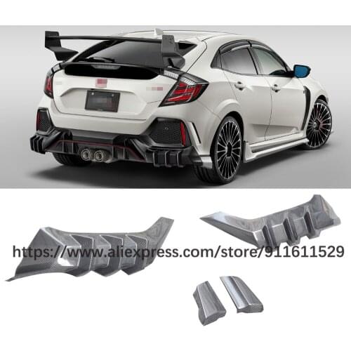 Rear Diffuser For Honda CIVIC FK8 TYPE-R Carbon Fiber Rear Bumper Exhaust Lip 2016 UP Car Styling