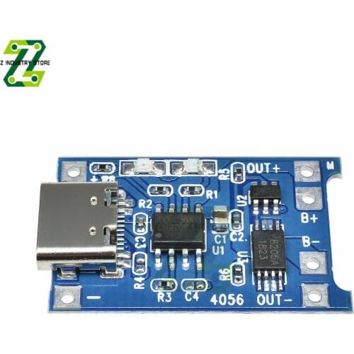 TP4056 Type-c USB 5V 1A 18650 Lithium Battery Charger Li-ion Module Charge Board With Protection Dual Functions