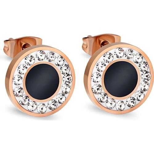 Hot Fashion Stainless steel Forever Circular Stud Earrings For Women Authentic Original Jewelry Lucky Gift