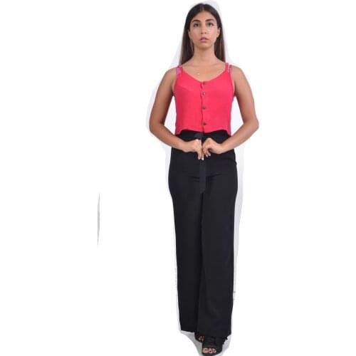 SORALLİNE LADY BELİ LASTİKLİ FLARE SUMMERY PANTS 1697 BLACK