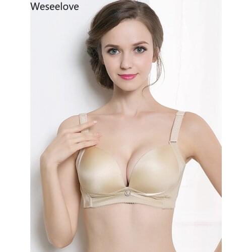 Weseelove Plus Size Women Bra Push Up Non-Steel Ring Summer Thin Shiny Side Womens Gorge Adjustable Soutien Gorge Femme E83-2