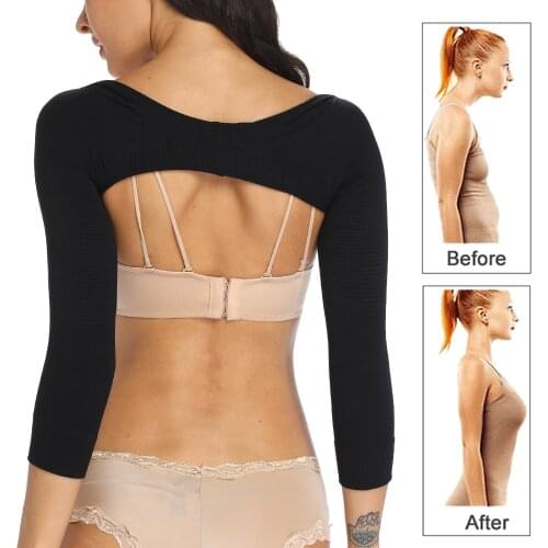 Womens Slimming Compression Long Sleeve Arm Shaper Slimmer Trimmer Back Shoulder Wrap Shaperwear