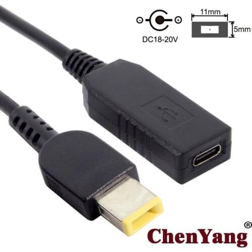 Zihan Rectangle 11.0*5.0mm Power Plug PD Emulator Trigger to USB 3.1 Type C USB-C Charge Cable for Lenovo ThinkPad X1 Carbon