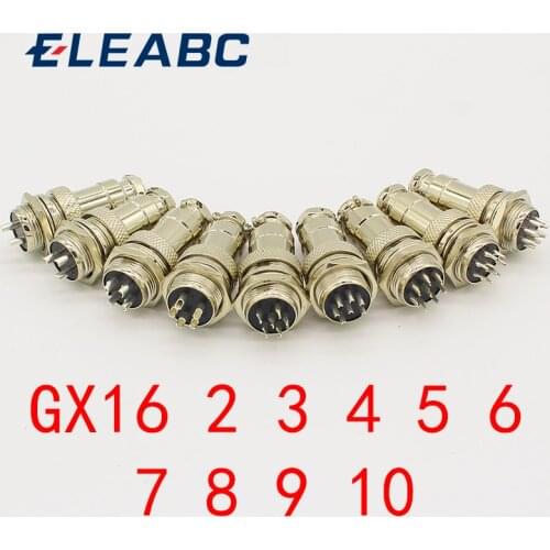 1set GX16-2/3/4/5/6/7/8/9 Pin Male & Female Diameter 16mm Wire Panel Connector GX16 Circular Connector Aviation Socket Plug