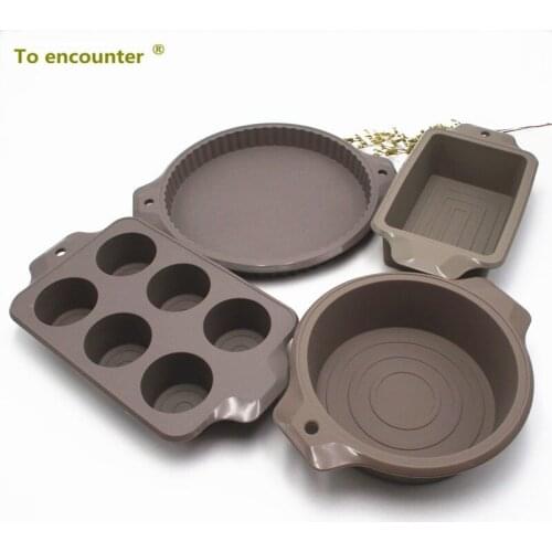 To encounter 1 set silicone Round cake molds pizza pans Toast Pans cupcake mold Baking and Pastry DIY Baking Tools 4 in Package