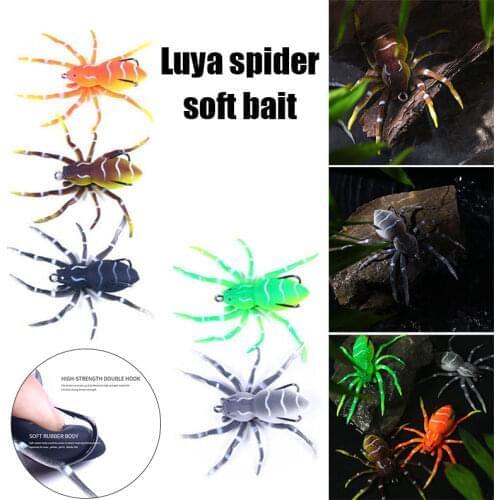 1pc 8cm 7g Spider Shape Fishing Soft Lure with Fishing Hooks Tackle Jerkbait Insect Bait Fly Fishing