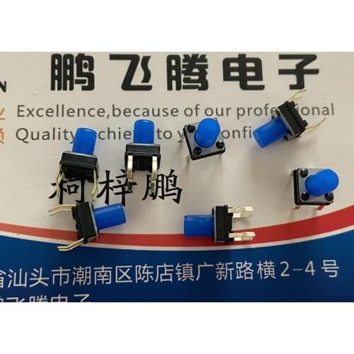 10PCS/lot EVQQS308B Japan Panasonic touch switch 6*6* 8mm straight 4-pin inching button blue button 1.6n