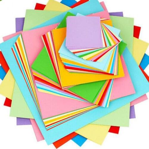 100Pcs Square Origami Paper Kid DIY Handmade Double Sided Coloured Folded Craft DIY Scrapbooking Decoration Arts Material 2021